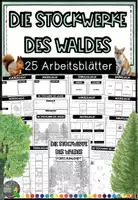 Vorschau - Arbeitsblätter - Die Stockwerke des Waldes - Arbeitsblätter + Lösungen - Deckblatt