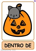 Vista previa - Tarjetas / Manipulativos - Preposiciones de lugar - Halloween- Spanish Version - página 2