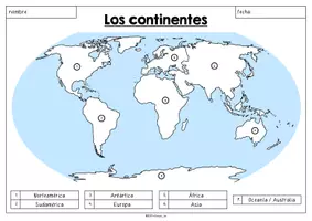 Vorschau - Arbeitsblätter - Spanisch: Los continentes - Die Kontinente - Seite 3