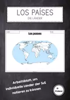 Vorschau - Arbeitsblätter - Spanisch: Los países - (die Länder) - Deckblatt