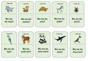 Vorschau - Spiele - I have... who has ... Wild animals Lesespiel - Seite 2
