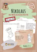 Vorschau - Mal- und Bastelvorlagen - Die Nikolausgeschichte - Lese-Lern-Heft - Deckblatt