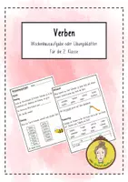 Vorschau - Arbeitsblätter - Verben üben für die 2. Klasse - Wochenhausaufgabe oder Übungsblätter - Deckblatt