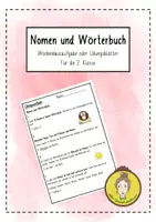 Vorschau - Arbeitsblätter - Nomen üben für die 2. Klasse - Wochenhausaufgabe oder Übungsblätter - Deckblatt