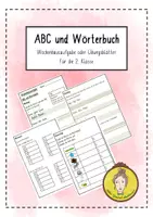 Vorschau - Arbeitsblätter - ABC und Wörterbuch für die 2. Klasse - Wochenhausaufgabe oder Übungsblätter - Deckblatt