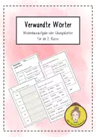 Vorschau - Arbeitsblätter - Verwandte Wörter üben - Wochenhausaufgabe oder Übungsblätter - Deckblatt