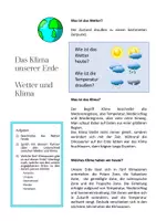 Vista previa - Unidades / Secuencias / Situaciones de Aprendizaje - Hojas de trabajo: el clima de nuestra tierra (alemán) - página 1
