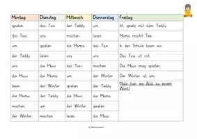 Vorschau - Arbeitsblätter - Lesen Wochenraster GWS MeinLernallerlei - Seite 2