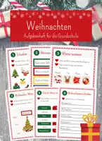 Vorschau - Arbeitsblätter - Weihnachten Aufgabenheft für die Grundschule – Arbeitsblätter ab Klasse 2 - Deckblatt