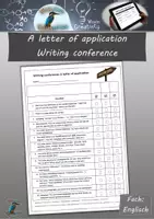 Vorschau - Arbeitsblätter - Letter of application - Checkliste / Schreibkonferenzbogen / Writing conference - Deckblatt