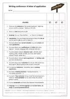 Vorschau - Arbeitsblätter - Letter of application - Checkliste / Schreibkonferenzbogen / Writing conference - Seite 1
