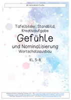Vorschau - Präsentationen/Tafelbilder - Gefühle Wortschatzarbeit Ethik & Deutsch - Deckblatt
