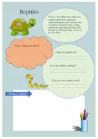 Vista previa - Manualidades / Dibujos para colorear - Hoja de trabajo: Descubre el mundo de los reptiles (inglés) - página 1