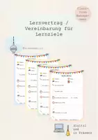 Vorschau - Arbeitsblätter - Lernvertrag / Lernzielvereinbarung / Meine Lernziele - Deckblatt