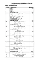 Vorschau - Klassenarbeiten - Klausur Mathe EF mit EWH: Globalverhalten & Wiederholung - Seite 1