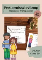 Vorschau - Arbeitsblätter - Personenbeschreibung - Flipbook / Wortspeicher - Deckblatt