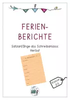 Vorschau - Arbeitsblätter - Ferienberichte: Herbstferien - Schreibanlass - Deckblatt