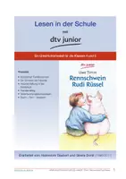 Vorschau - Arbeitsblätter - Unterrichtsmaterial zu ›Rennschwein Rudi Rüssel‹ von Uwe Timm - Deckblatt