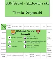 Vorschau - Spiele - Würfelspiel - SU - Tiere im Regenwald - Deckblatt