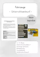 Vorschau - Stundenentwürfe - Unterrichtsentwurf Sachunterricht Fahrzeuge 2./ 3. Klasse - Deckblatt