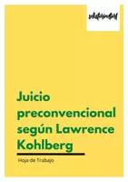 Vista previa - Hojas de trabajo - Juicio preconvencional según Lawrence Kohlberg - Hojas de trabajo - Portada