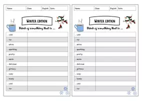 Vorschau - Arbeitsblätter - Winter - Think of sth. - für Tablet oder analog (Spiel - Englisch) - Seite 2
