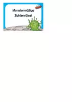Vorschau - Aufgabenkarten - Monstermäßige Zahlenrätsel im Zahlenraum bis 100 - Seite 1