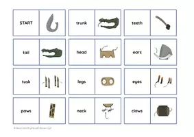 Aperçu - Apprentissages en autonomie - Zoo Animals - BODY PARTS Dominoes - Page 1