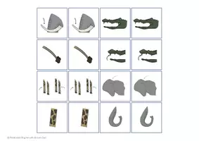 Aperçu - Feuilles d'exercices - Zoo Animals - BODY PARTS game of pairs - Page 3