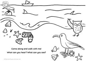 Aperçu - Feuilles d'exercices - Brown Owl At the Seashore - Colouring Pages - Page 3