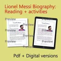 Aperçu - Feuilles d'exercices - Lionel Messi: Biografía y Comprensión Lectora (Espanol) - Page 2