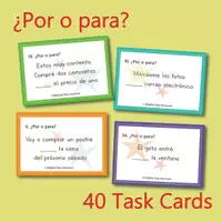 Aperçu - Feuilles d'exercices - Por o Para: Task Cards, Infografía y Actividades (Espanol) - Page 2