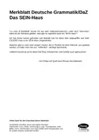 Aperçu - Fiches - Deutsch - Das SEIN Haus - Verben im Perfekt mit Hilfsverb SEIN - Page 1