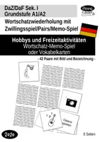 Aperçu - Jeux - Deutsch - DaZ/DaF Wortschatzübung Memo-Spiel Hobbys - Zwillingsspiel, Matching Pairs - Page de couverture