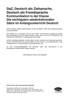 Aperçu - Affichage - Deutsch - Kommunikation in der Klasse - Klassenvokabeln im Anfangsunterricht DaZ, DaF - Page 1