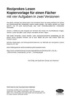 Aperçu - Feuilles d'exercices - Deutsch - DaZ - Reziprokes Lesen - Vorlage für einen Fächer - Page 1