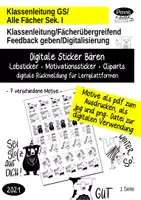 Aperçu - Cartes / Images - Deutsch - DaZ - Bärenstarke Lobsticker Motivationssticker Rückmeldung - Page de couverture