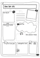 Aperçu - Feuilles d'exercices - Deutsch - DaZ - Steckbrief zum Kennenlernen im Sketchnote-Stil - Page 3