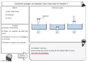 Aperçu - Expériences - Questionner le monde / Sciences - Expérience sur l'air 5 - Comment plonger un mouchoir sous l'eau sans le mouiller ? - Page 2