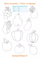 Aperçu - Apprentissages en autonomie - POINTS À RELIER FRUITS ET LEGUMES - Page de couverture
