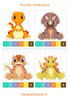 Aperçu - Jeux - Puzzles numériques dinosaures - Page de couverture
