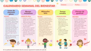 Aperçu - Feuilles d'exercices - CALENDARIO SEMANAL DEL BIENESTAR - Page de couverture