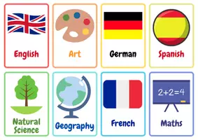Aperçu - Cartes / Images - Flashcard School Subjects in English! - Page 3