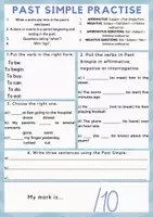 Aperçu - Feuilles d'exercices - Feuille de travail au passé simple! - Page 1