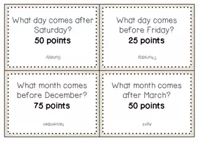 Aperçu - Jeux - Days and Months QUESTIONS CARD GAME - Page 3