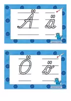 Vorschau - Stationenlernen - Nachspurbuchstaben - Schulausgangsschrift - Seite 1