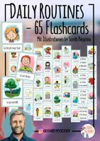 Aperçu - Inclusion - Daily Routines / Activities - 65 Flashcards (UPDATE!) + time phrases - Page de couverture