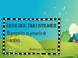 Aperçu - Jeux - Juego de cartas: Parar e intercambiar / 30 preguntas en presente de indicativo - Page 1