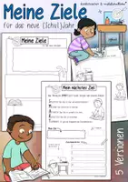 Aperçu - Feuilles d'exercices - Meine Ziele für das (Schul)Jahr - in Sketchnotes - Page de couverture