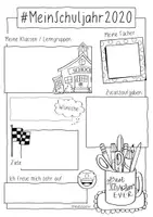 Aperçu - Feuilles d'exercices - Mein Schuljahr 2020 - Sketchnote für LehrerInnen - Page 1
